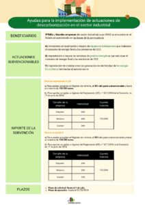 Ayudas para la implementación de actuaciones de descarbonización en el sector industrial